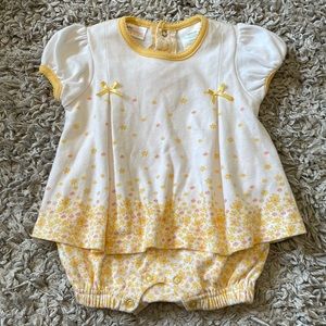 Baby Connection Yellow & White Romper Dress, Size 3-6 Months